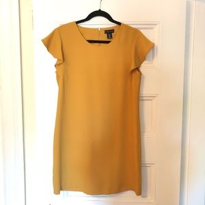 Adrienne Vittadini ruffle sleeve yellow dress sz 8